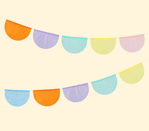 Blotting paper garlands