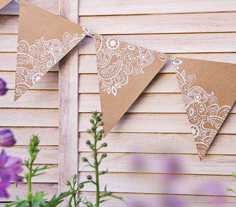 Paper and wooden garlands