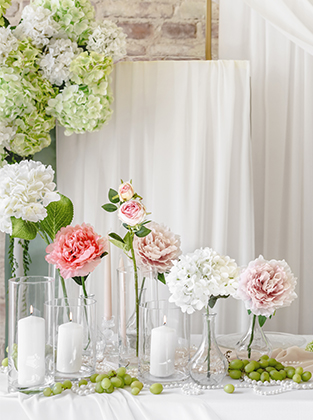 Artificial Flowers / Candle Holders