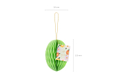Paper decoration honeycomb Egg, light green, 12 cm