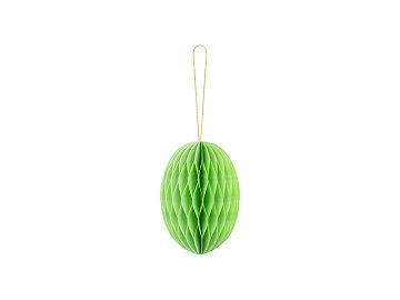 Paper decoration honeycomb Egg, light green, 12 cm