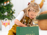 Gift bag Merry Christmas, bottle green, 32.5x26.5x11.5cm
