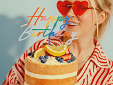 Cake topper Happy Birthday, 18x16.5 cm, mix