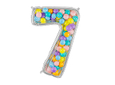 Number Frame '7' for Latex Balloons, 126cm, Silver