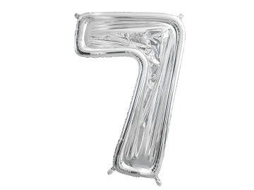 Number Frame '7' for Latex Balloons, 126cm, Silver