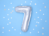 Foil Balloon Number ''7'', 35cm, silver
