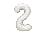 Foil Balloon Number ''2'', 86 cm, silver