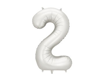 Foil Balloon Number ''2'', 86 cm, silver