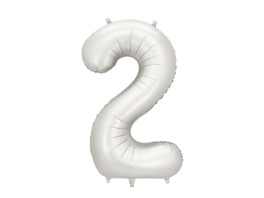Foil Balloon Number ''2'', 86 cm, silver