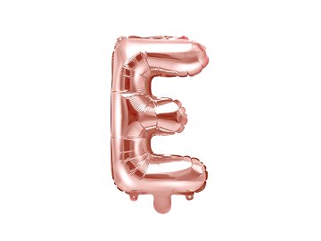Foil Balloon Letter ''E'', 35cm, rose gold