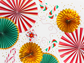 Decorative Rosettes, mix, 26-43 cm (1 pkt / 3 pc.)