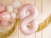 Foil Balloon Number ''8'', 72cm, light pink