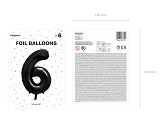 Foil Balloon Number ''6'', 86cm, black