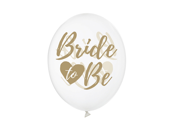 Balloons 30cm, Bride to be, Crystal Clear (1 pkt / 50 pc.)