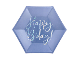 Plates Happy B'day!, navy blue, 20cm (1 pkt / 6 pc.)