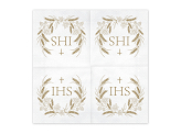 Napkins IHS, 33x33 cm, gold (1 pkt / 12 pc.)