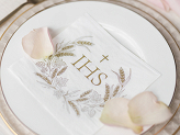 Napkins IHS, 33x33 cm, gold (1 pkt / 12 pc.)