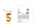 Foil Balloon Number ''5'', 35cm, gold