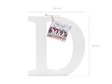 Wooden letter D, white, 19.5x20cm