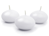 Floating candle disc, matt, white, 5cm (1 pkt / 10 pc.)