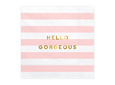 Napkins Yummy - Hello Gorgeous, light pink, 33x33cm (1 pkt / 20 pc.)
