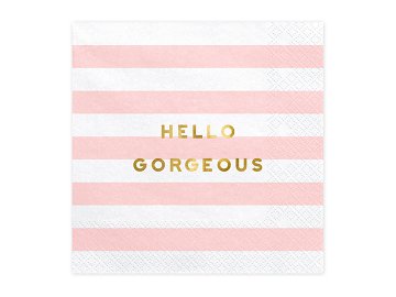 Napkins Yummy - Hello Gorgeous, light pink, 33x33cm (1 pkt / 20 pc.)