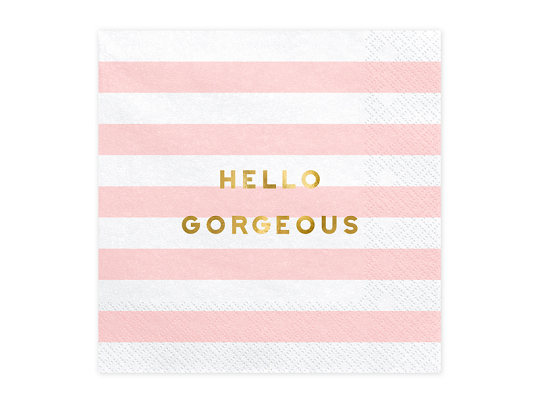 Napkins Yummy - Hello Gorgeous, light pink, 33x33cm (1 pkt / 20 pc.)