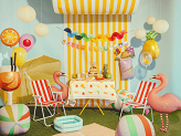 Paper garland Rainbow Fans, 2.5m, mix