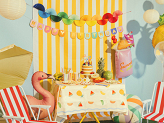 Paper garland Rainbow Fans, 2.5m, mix