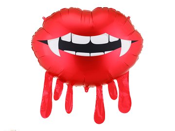 Foil balloon Bleeding lips, 92x60 cm, red