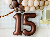 Foil Balloon Number ''5'', 86 cm, mocha