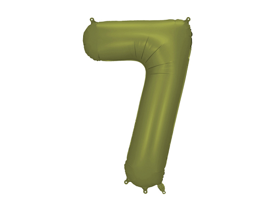 Foil Balloon Number ''7'', 86cm, olive