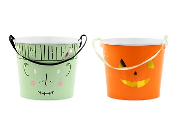 Treat buckets Halloween, 13.5 cm, mix (1 pkt / 2 pc.)