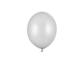 Strong Balloons 12cm, Metallic Silver Snow (1 pkt / 100 pc.)