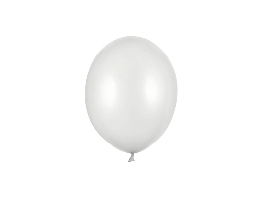 Strong Balloons 12cm, Metallic Silver Snow (1 pkt / 100 pc.)