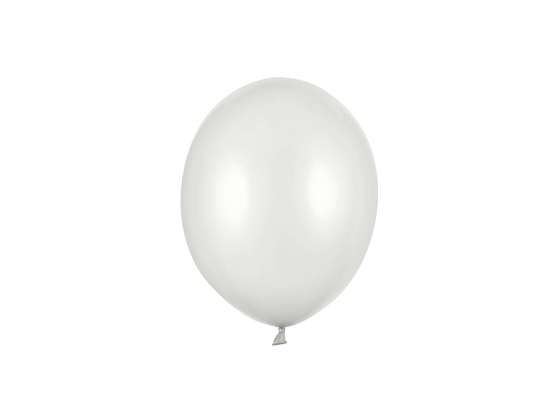 Strong Balloons 12cm, Metallic Silver Snow (1 pkt / 100 pc.)