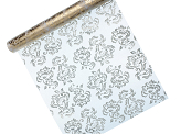 Printed Organza, white, 0.36 x 9m