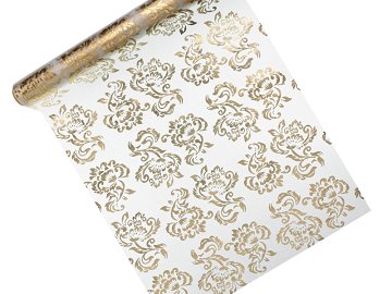 Printed Organza, white, 0.36 x 9m