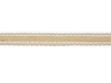 Jute tape with lace, 4x500cm