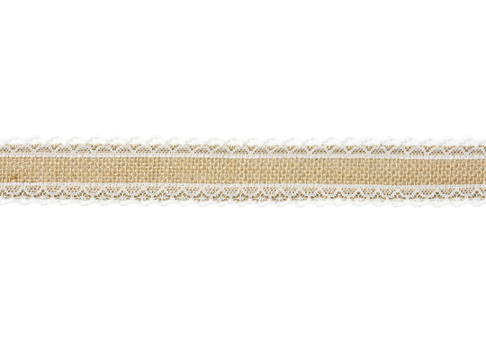 Jute tape with lace, 4x500cm