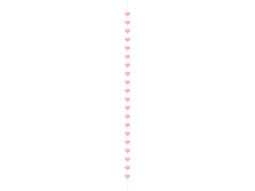 Garland Hearts, pink, 3,5 m