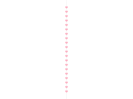 Garland Hearts, pink, 3,5 m