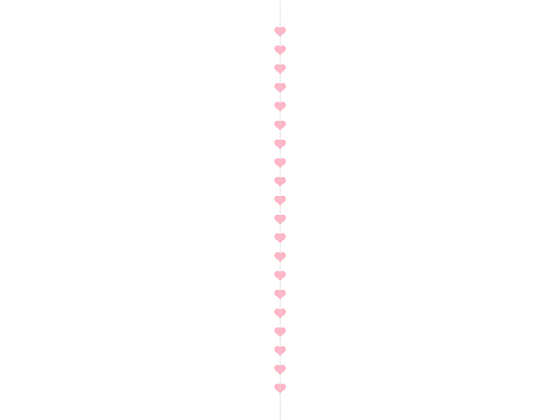 Garland Hearts, pink, 3,5 m