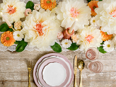 Tissepaper decoration Flowers, cream, 30-20 cm (1 pkt / 5 pc.)