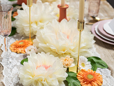 Tissepaper decoration Flowers, cream, 30-20 cm (1 pkt / 5 pc.)