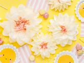 Tissepaper decoration Flowers, cream, 30-20 cm (1 pkt / 5 pc.)