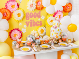 Tissepaper decoration Flowers, cream, 30-20 cm (1 pkt / 5 pc.)