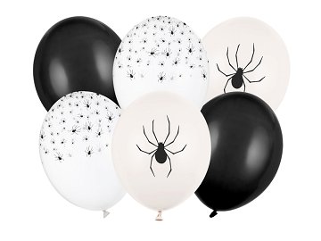 Balloons 30 cm, Spiders, mix (1 pkt / 6 pc.)