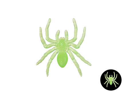 Small glow-in-the-dark spiders