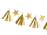 Paper garland Stars, gold, 1.3m